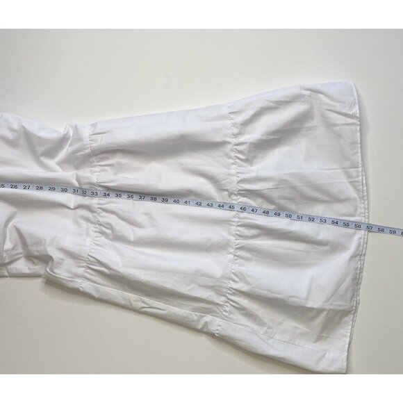Danielle Bernstein White Midi‎ Smocked Waist Peasant Dress Sz 2x NEW - Picture 5 of 10